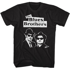 The Blues Brothers-Brothers-Black Adult S/S T-Shirt - Black