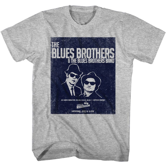 The Blues Brothers-Poster-Gray Heather Adult S/S T-Shirt - Gray Heather