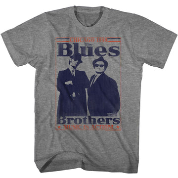 The Blues Brothers-World Class-Graphite Heather Adult S/S T-Shirt - Graphite Heather
