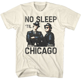 The Blues Brothers-No Sleep-Natural Adult S/S T-Shirt - Natural