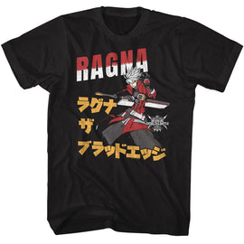 Blazblue-Blazblue Ragna Cross Tag-Black Adult S/S T-Shirt - Black