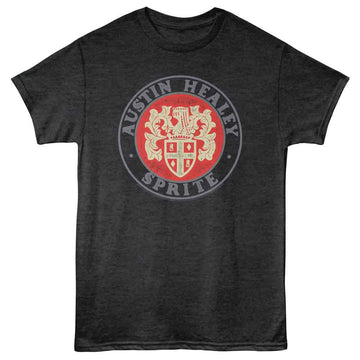 British Motor Heritage-Bmh Austin Haley Sprite Crest-Black Heather Adult S/S T-Shirt - Black Heather