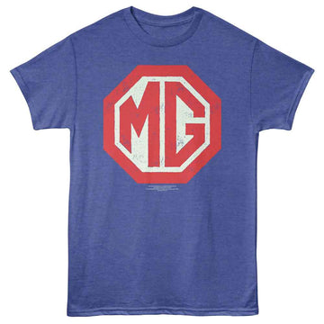 British Motor Heritage-Bmh Mg Crest Logo-Royal Heather Adult S/S T-Shirt - Royal Heather