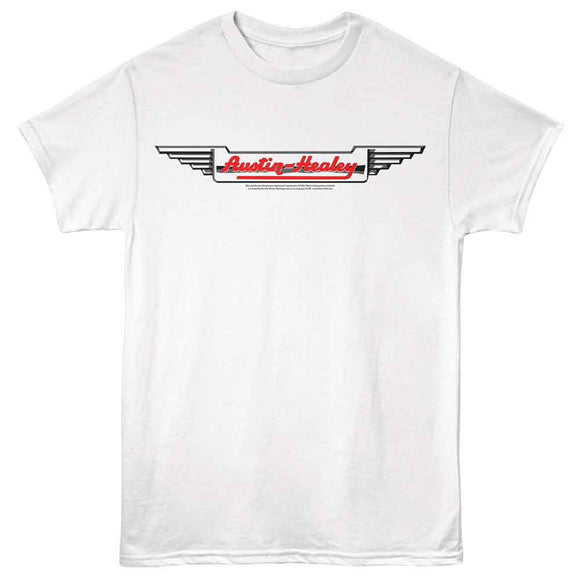 British Motor Heritage-Bmh Austin Healey Wings Logo-White Adult S/S T-Shirt - White