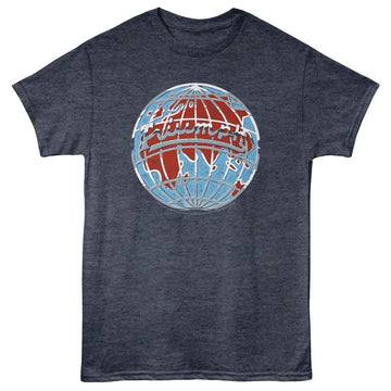 British Motor Heritage-Bmh Triumph Globe Logo-Navy Heather Adult S/S T-Shirt - Navy Heather