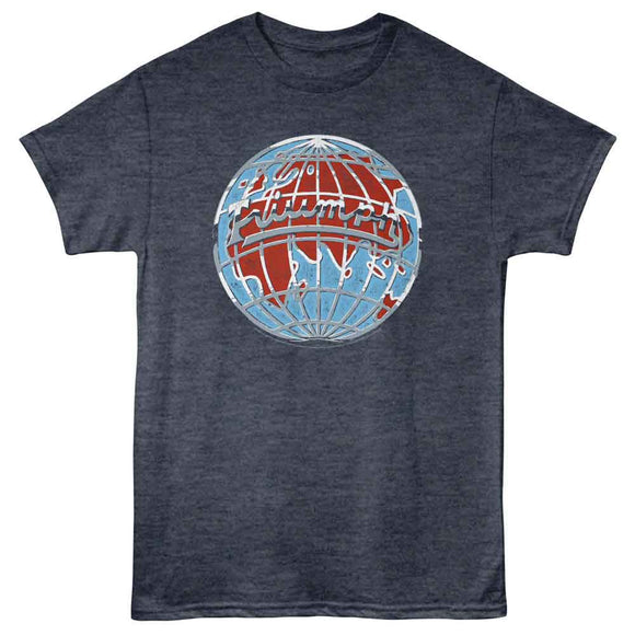 British Motor Heritage-Bmh Triumph Globe Logo-Navy Heather Adult S/S T-Shirt - Navy Heather