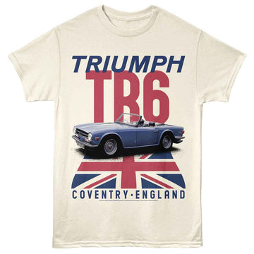 British Motor Heritage-Bmh Tr6-Natural Adult S/S T-Shirt - Natural