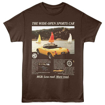 British Motor Heritage-Bmh Less Roof More Road-Dark Chocolate Adult S/S T-Shirt - Dark Chocolate