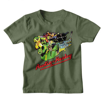 British Motor Heritage-British Motor Heritage Ah Motor-Military Green Youth S/S T-Shirt (7-8) - Military Green