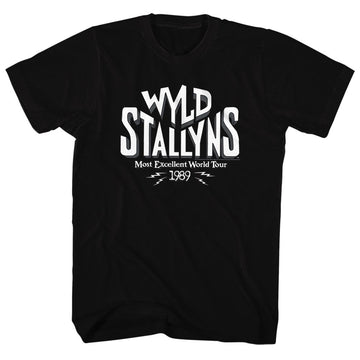 Bill And Ted-Wyld Stallions-Black Adult S/S T-Shirt - Black