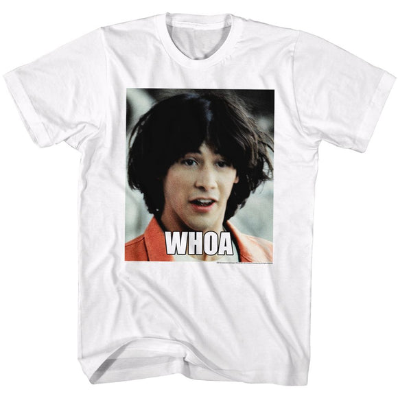 Bill And Ted-Whoa-White Adult S/S T-Shirt - White