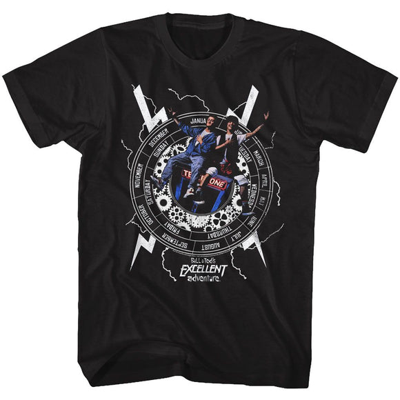 Bill And Ted-Back To Time-Black Adult S/S T-Shirt - Black
