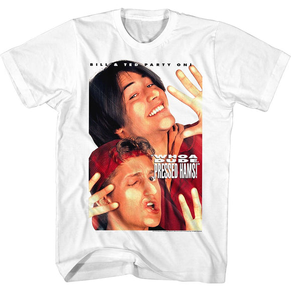 Bill And Ted-Pressed Hams-White Adult S/S T-Shirt - White