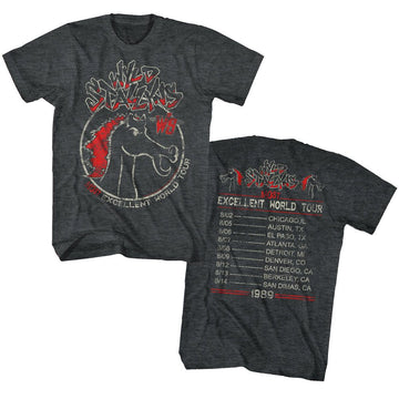 Bill And Ted-Most Excellent Tour-Black Heather Adult S/S T-Shirt ***F&B*** - Black Heather