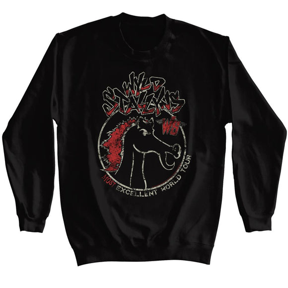 Bill And Ted-Bill And Ted Wyld Stallyns Tour-Black Adult L/S Sweatshirt-S - Black
