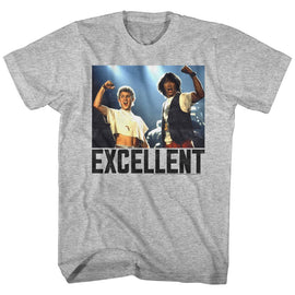 Bill And Ted-Excellent-Gray Heather Adult S/S T-Shirt - Gray Heather