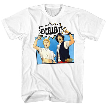 Bill And Ted-Comic-White Adult S/S T-Shirt - White