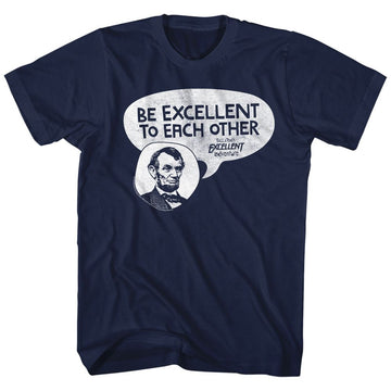 Bill And Ted-Excellentabe-Navy Adult S/S T-Shirt - Navy
