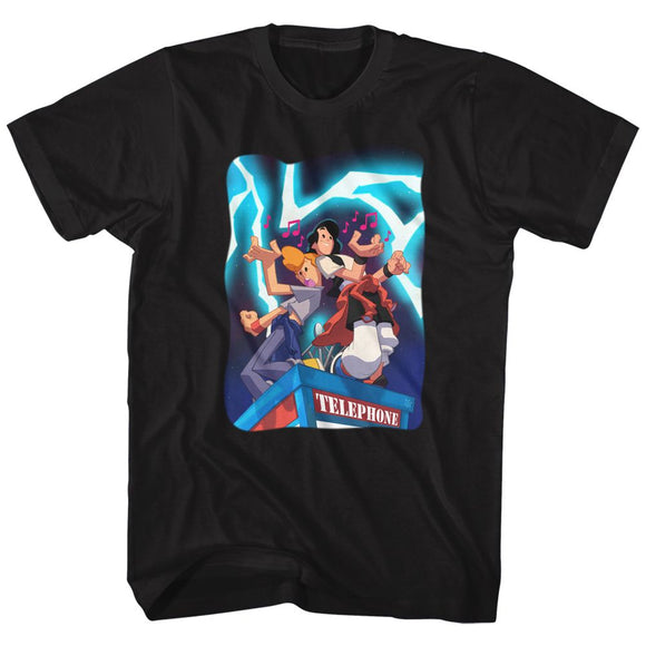 Bill And Ted-Telephone Tunes-Black Adult S/S T-Shirt - Black