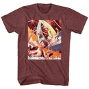 Bill And Ted-Water Slide-Vintage Maroon Heather Adult S/S T-Shirt - Vintage Maroon Heather