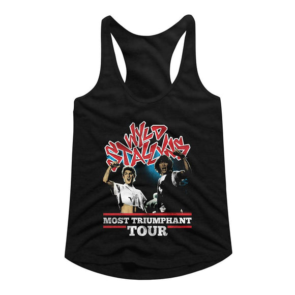Bill And Ted-Most Triumphant-Black Ladies Slimfit Racerback-S - Black