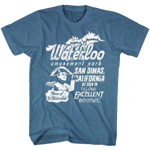 Bill And Ted-Waterloo-Indigo Heather Adult S/S T-Shirt - Indigo Heather