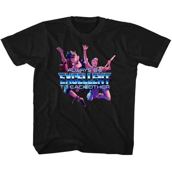Bill And Ted-Always Excellent-Black Toddler S/S T-Shirt-2T - Black