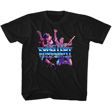Bill And Ted-Always Excellent-Black Toddler S/S T-Shirt-4T - Black