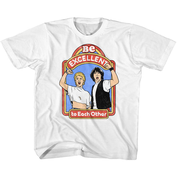 Bill And Ted-Excellent Storybook-White Toddler S/S T-Shirt-4T - White