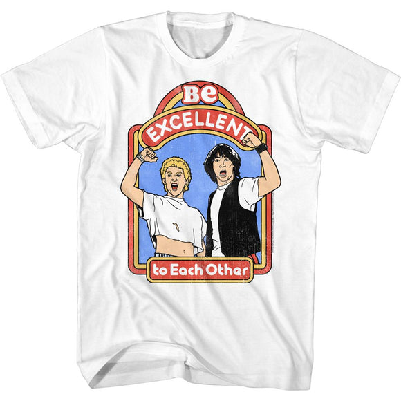 Bill And Ted-Excellent Storybook-White Adult S/S T-Shirt - White