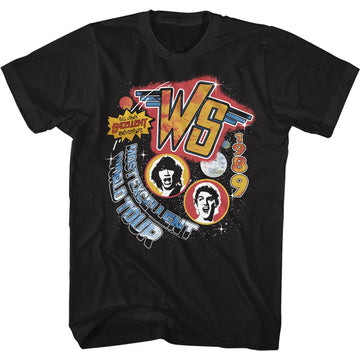 Bill And Ted-Worldtour-Black Adult S/S T-Shirt - Black
