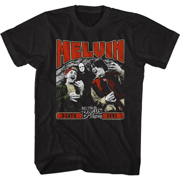 Bill And Ted-Melvin-Black Adult S/S T-Shirt - Black