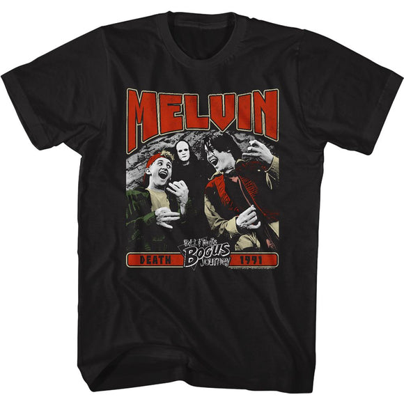 Bill And Ted-Melvin-Black Adult S/S T-Shirt - Black