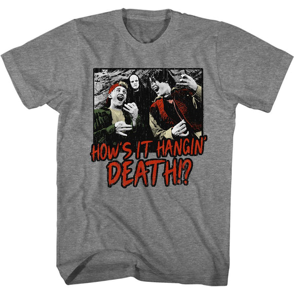 Bill And Ted-Hows It Hangin-Graphite Heather Adult S/S T-Shirt - Graphite Heather