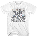 Bill And Ted-Sketchy Stallyns-White Adult S/S T-Shirt - White