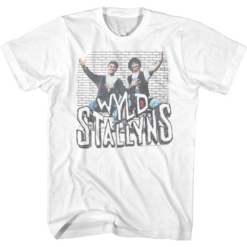 Bill And Ted-Sketchy Stallyns-White Adult S/S T-Shirt - White