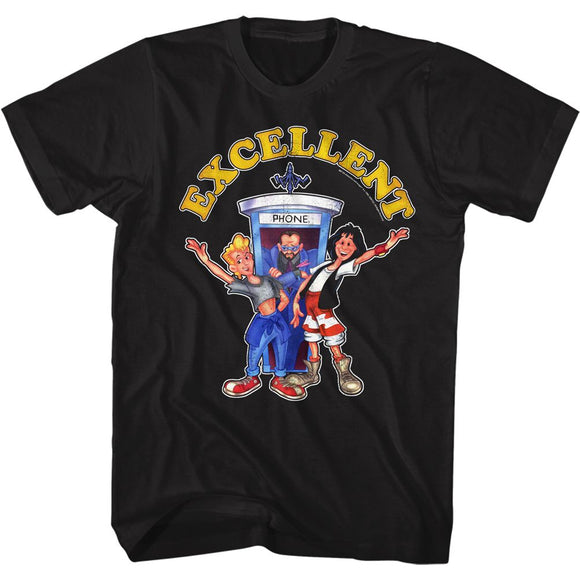 Bill And Ted-Cartooncellent-Black Adult S/S T-Shirt - Black