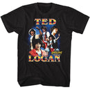 Bill And Ted-Bill And Ted Collage-Black Adult S/S T-Shirt - Black