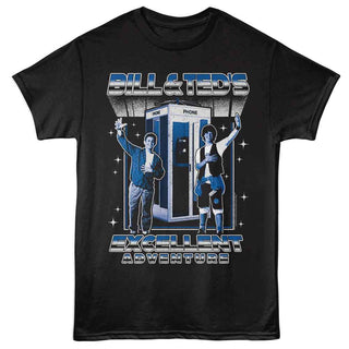 Bill And Ted Bnt Phone Booth And Stars Adult T-Shirts