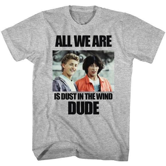 Bill And Ted-Dustin T Wind-Gray Heather Adult S/S T-Shirt - Gray Heather