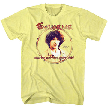 Bill And Ted-Excuse Me-Yellow Heather Adult S/S T-Shirt - Yellow Heather