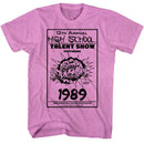 Bill And Ted-The Talent Show-Neon Purple Heather Adult S/S T-Shirt - Neon Purple Heather