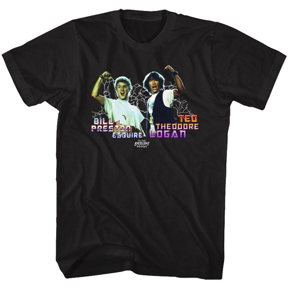 Bill And Ted-Light Show-Black Adult S/S T-Shirt - Black