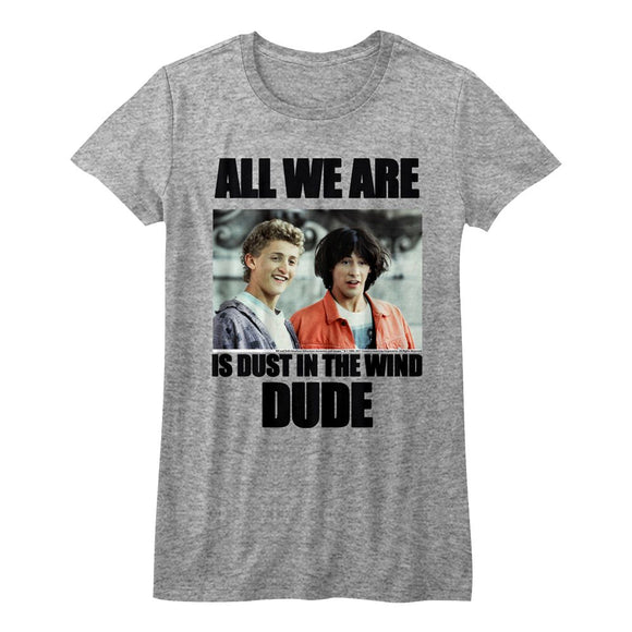 Bill And Ted-Dustin T Wind-Athletic Heather Ladies S/S T-Shirt - Athletic Heather