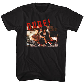 Bill And Ted-Dude-Black Adult S/S T-Shirt - Black