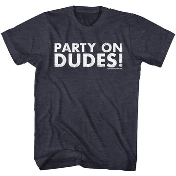 Bill And Ted-Par Tay-Navy Heather Adult S/S T-Shirt - Navy Heather