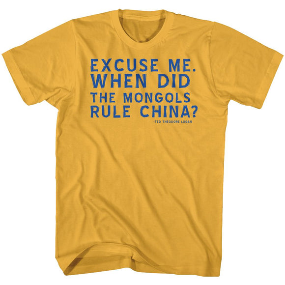 Bill And Ted-Excuses-Ginger Adult S/S T-Shirt - Ginger