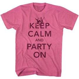 Bill And Ted-Party-Retro Pink Heather Adult S/S T-Shirt - Retro Pink Heather