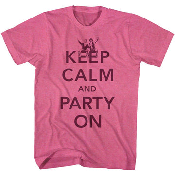 Bill And Ted-Party-Retro Pink Heather Adult S/S T-Shirt - Retro Pink Heather