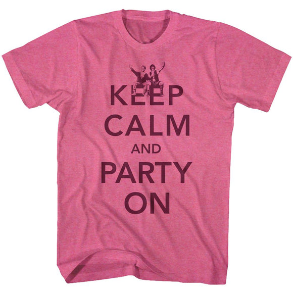 Bill And Ted-Party-Retro Pink Heather Adult S/S T-Shirt - Retro Pink Heather
